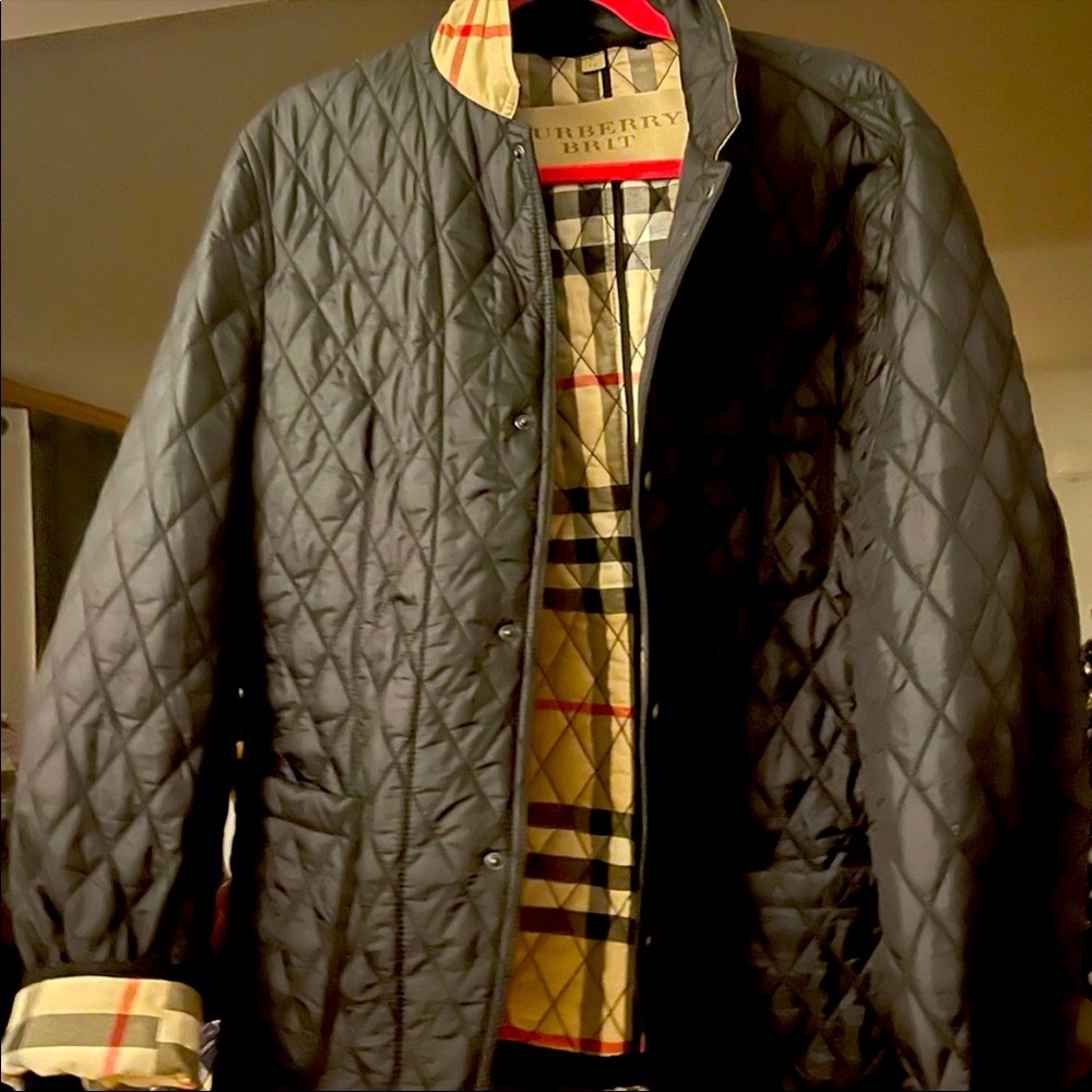Burberry XL men’s quilted Brit jacket in black